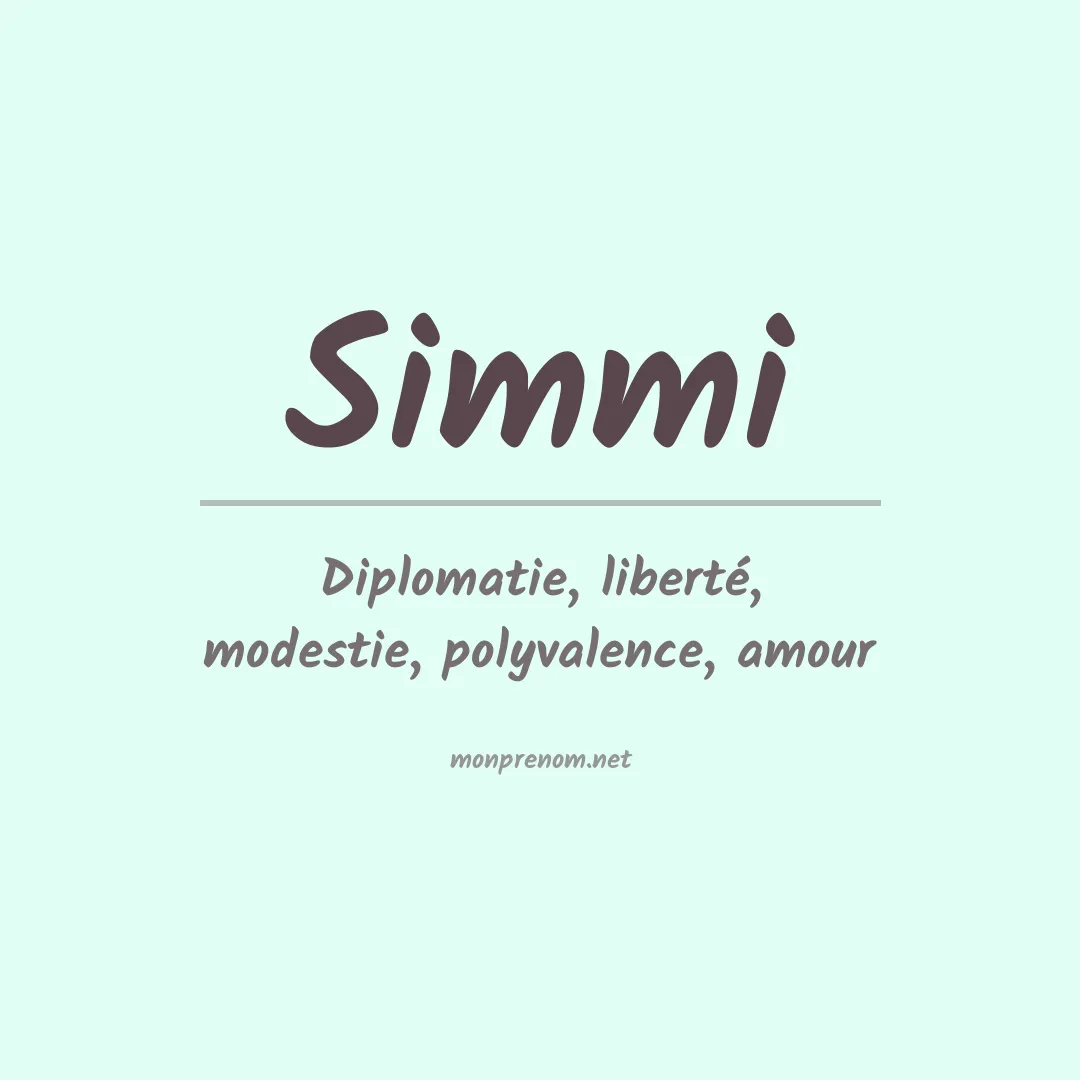 Signification du prénom Simmi