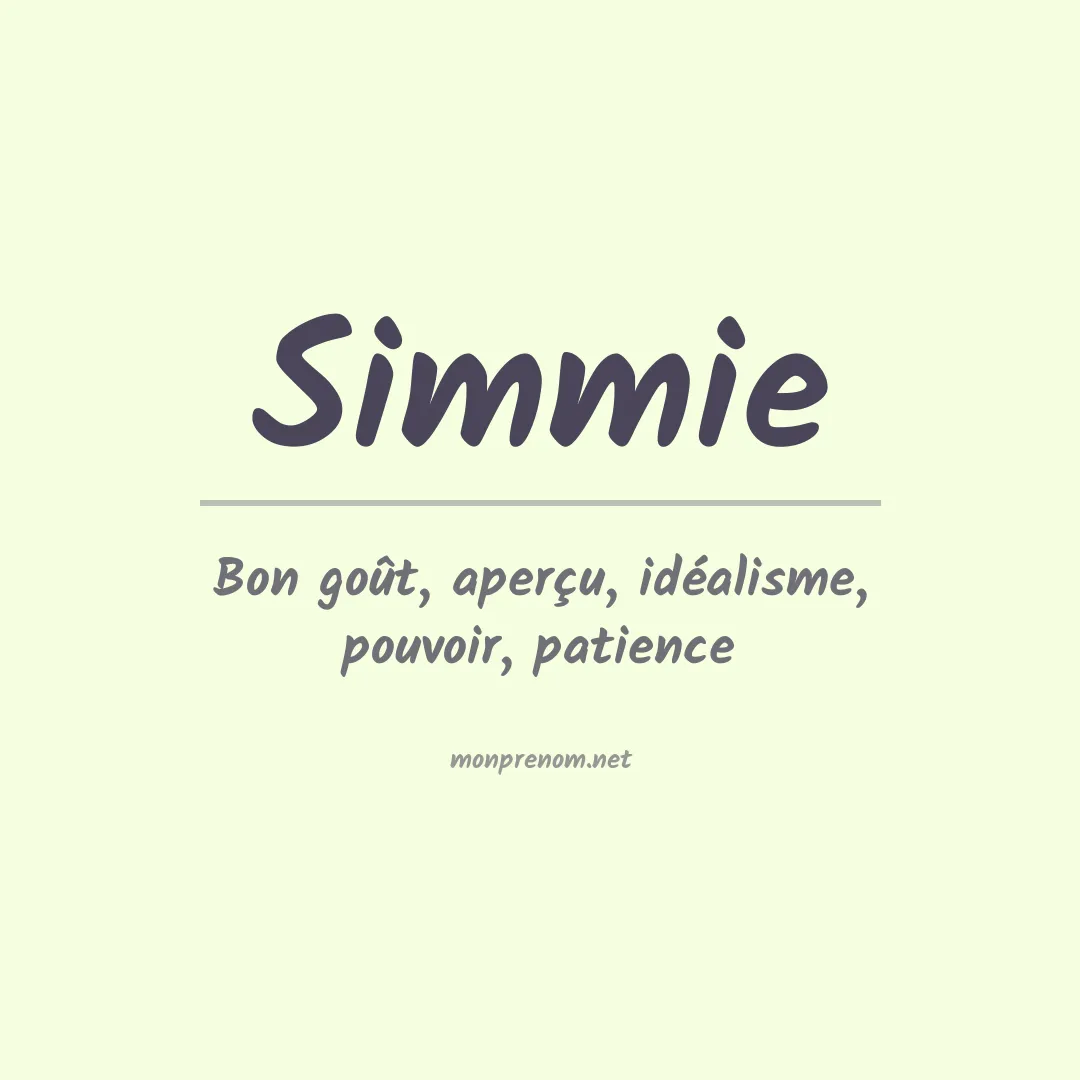 Signification du prénom Simmie