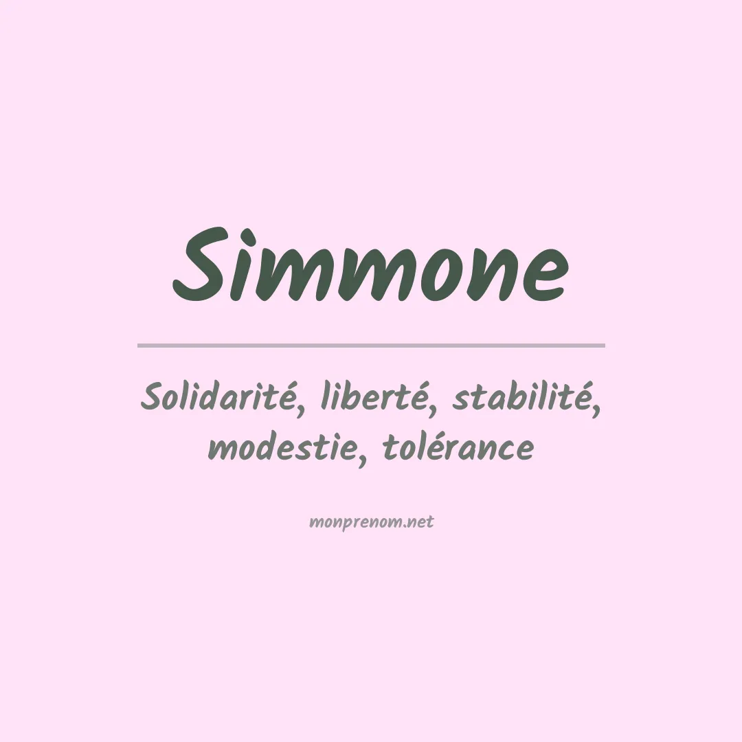 Signification du prénom Simmone