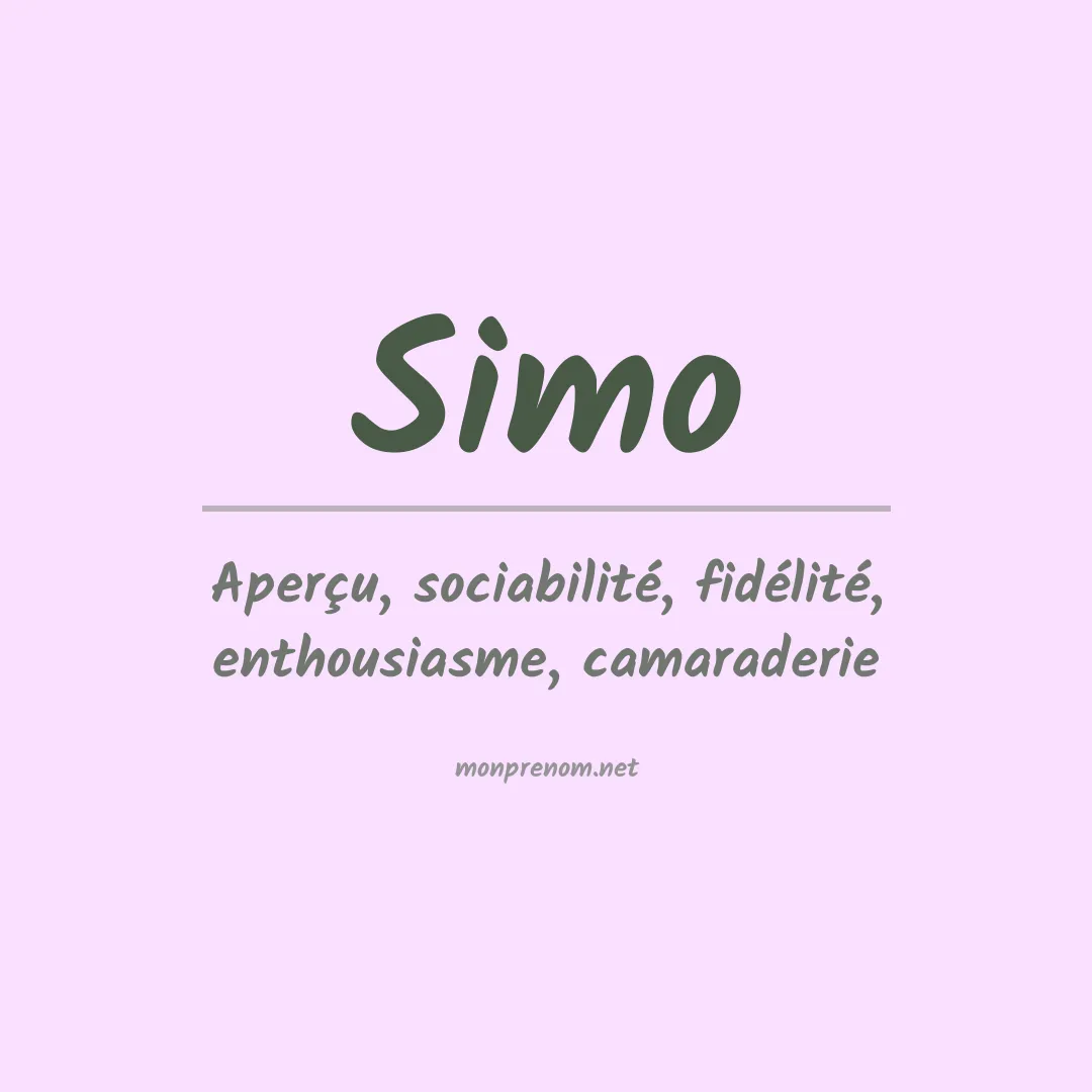 Prénom Simo