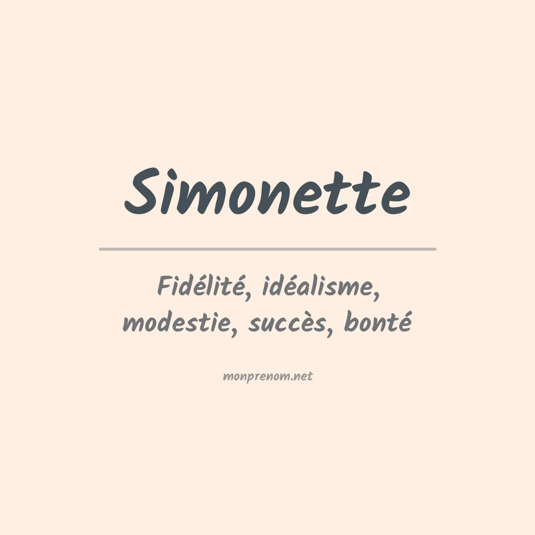 Prénom Simonette