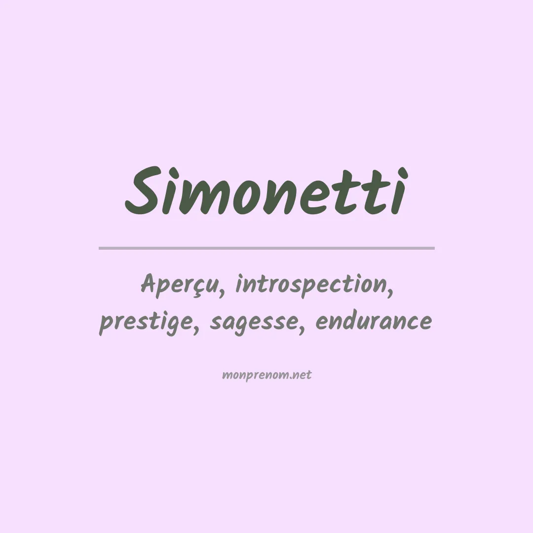 Prénom Simonetti