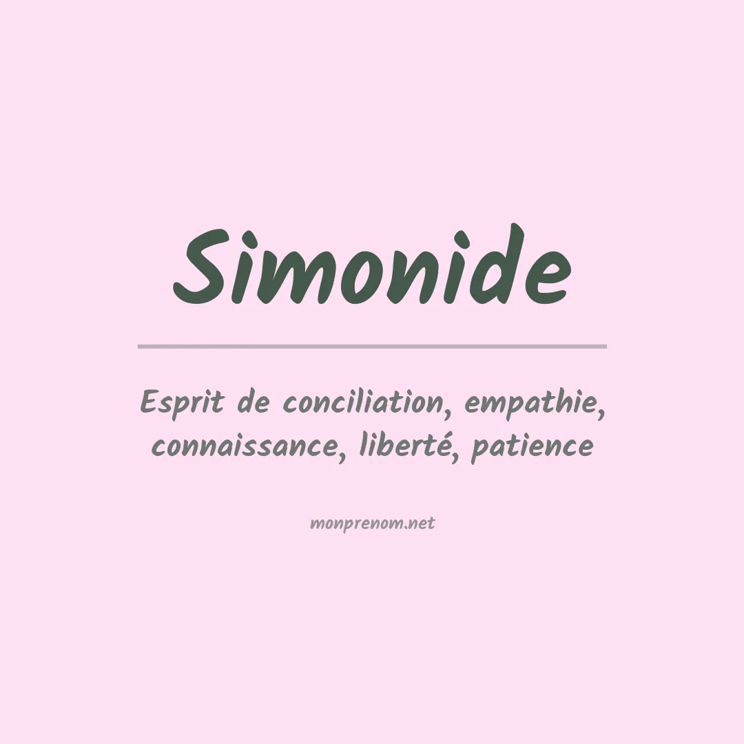 Signification du prénom Simonide