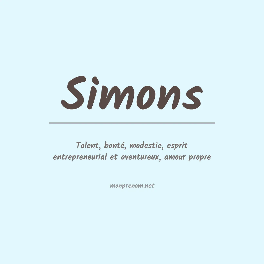 Prénom Simons