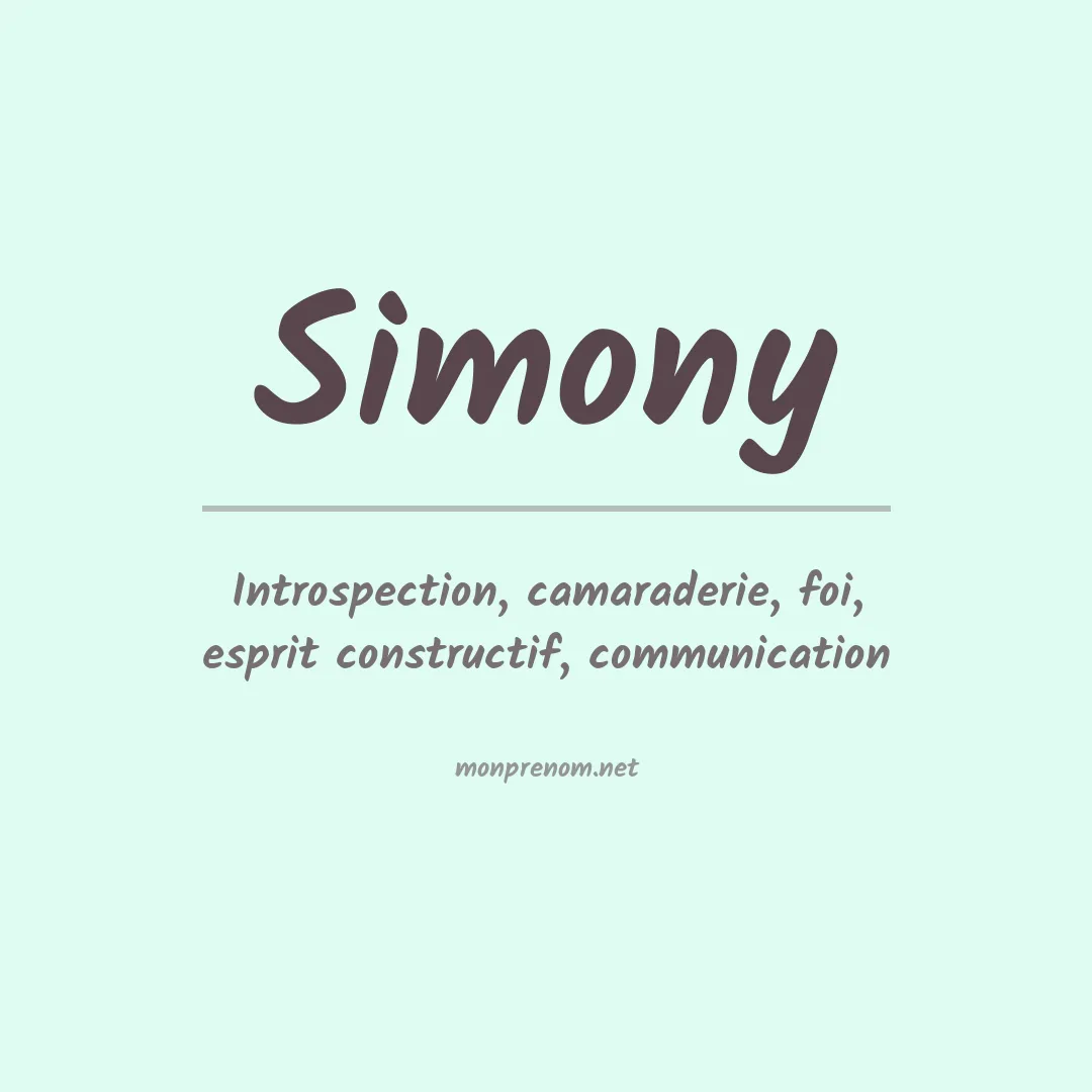 Prénom Simony