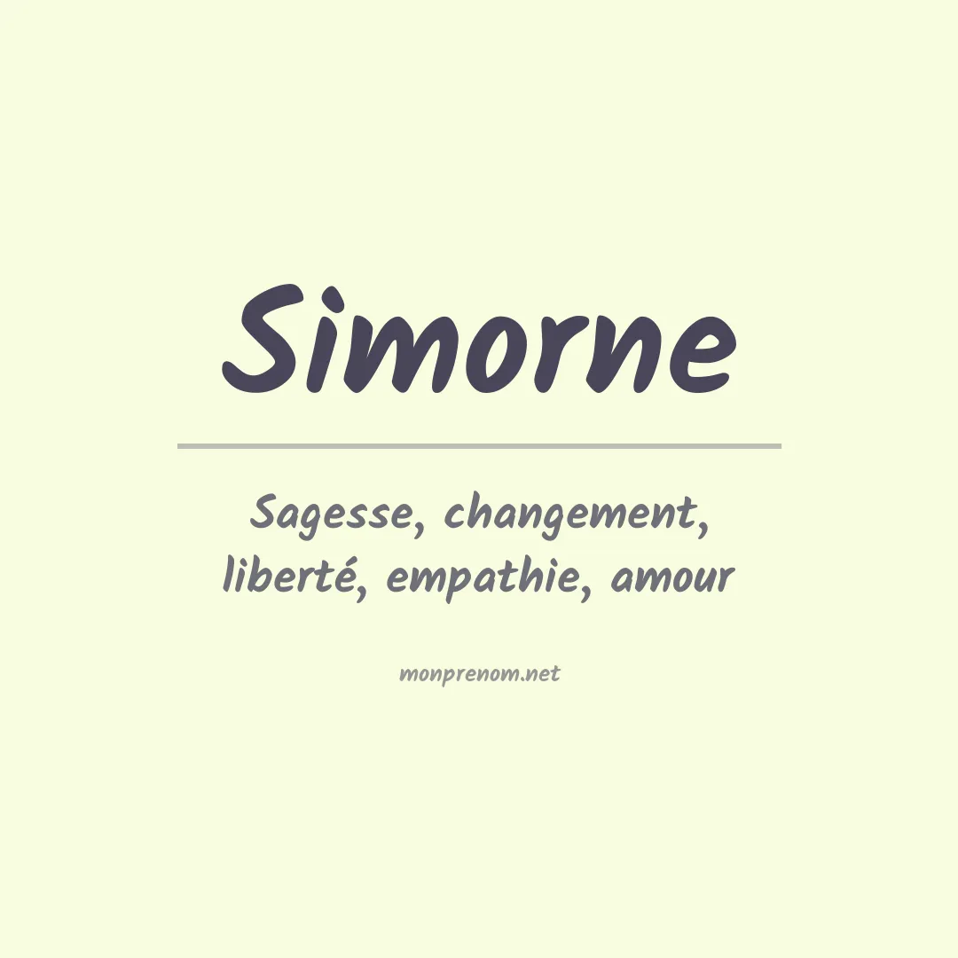 Signification du prénom Simorne