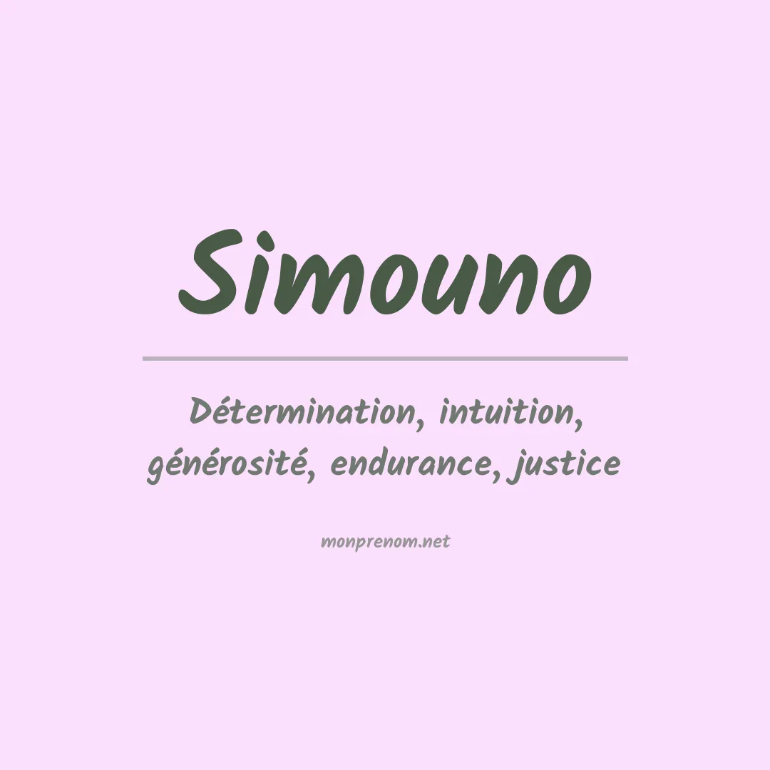 Signification du prénom Simouno