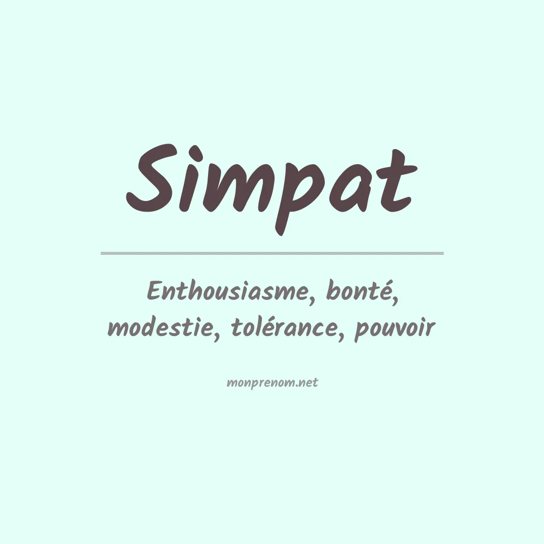 Signification du prénom Simpat