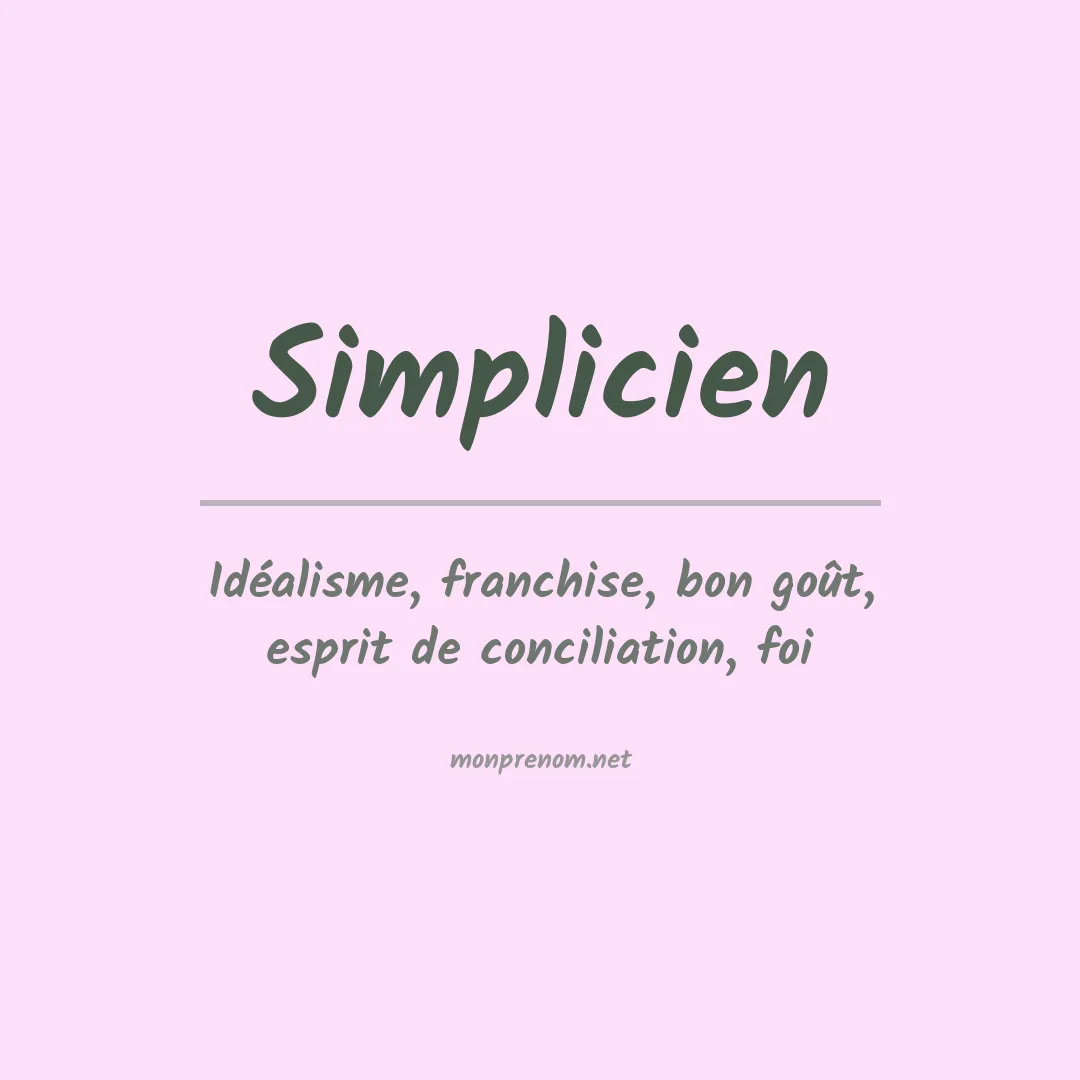 Signification du prénom Simplicien