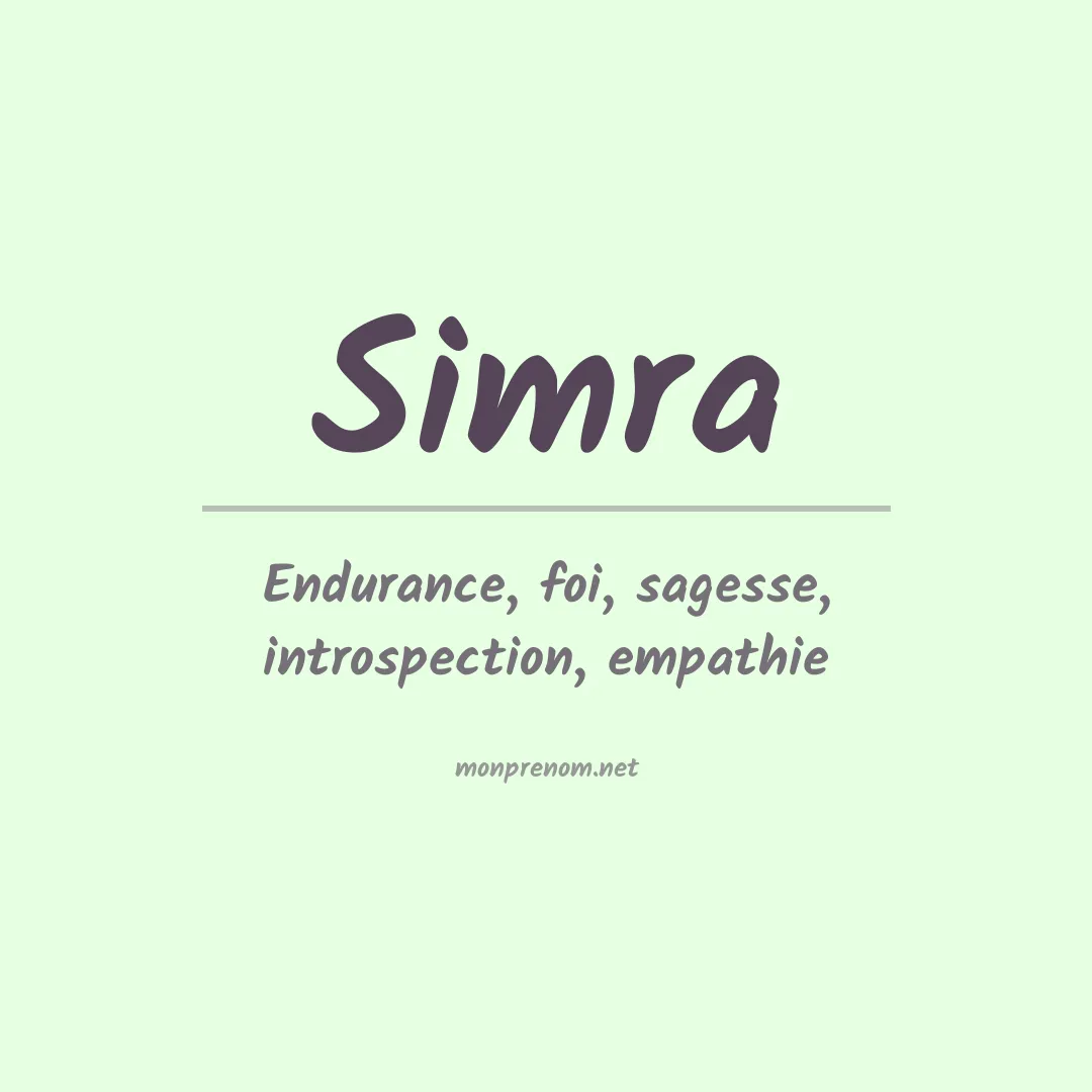 Signification du prénom Simra