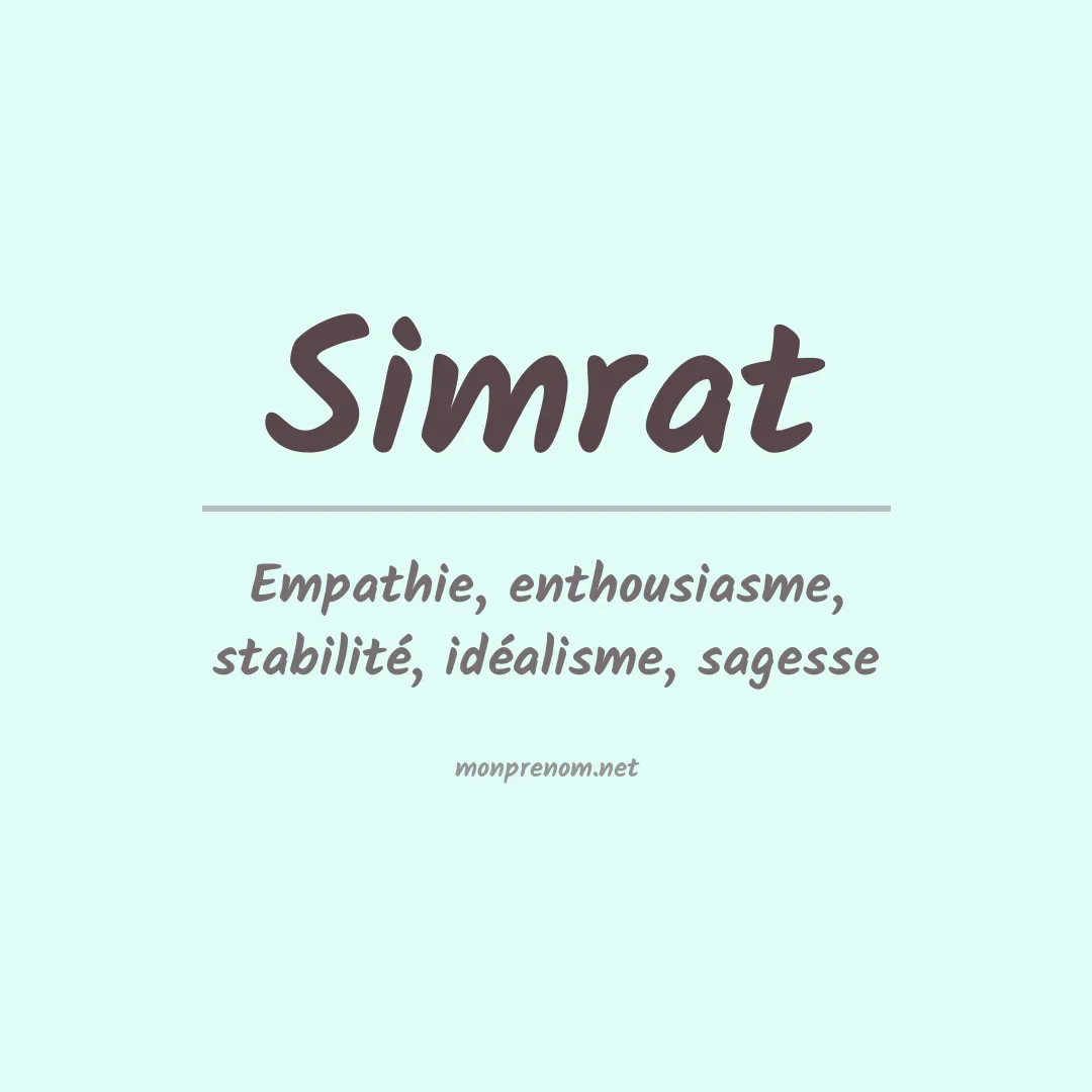 Signification du prénom Simrat