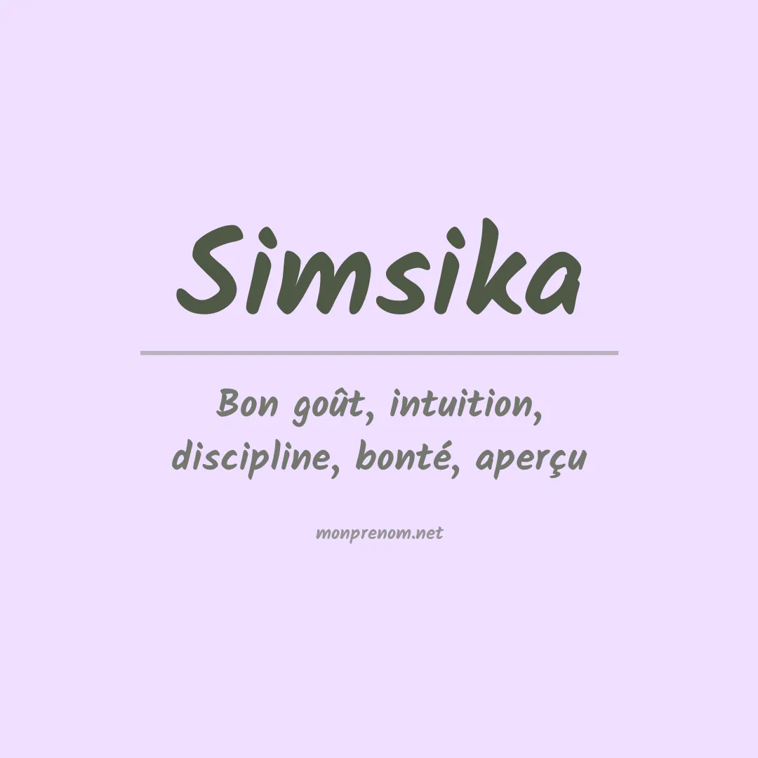 Signification du prénom Simsika