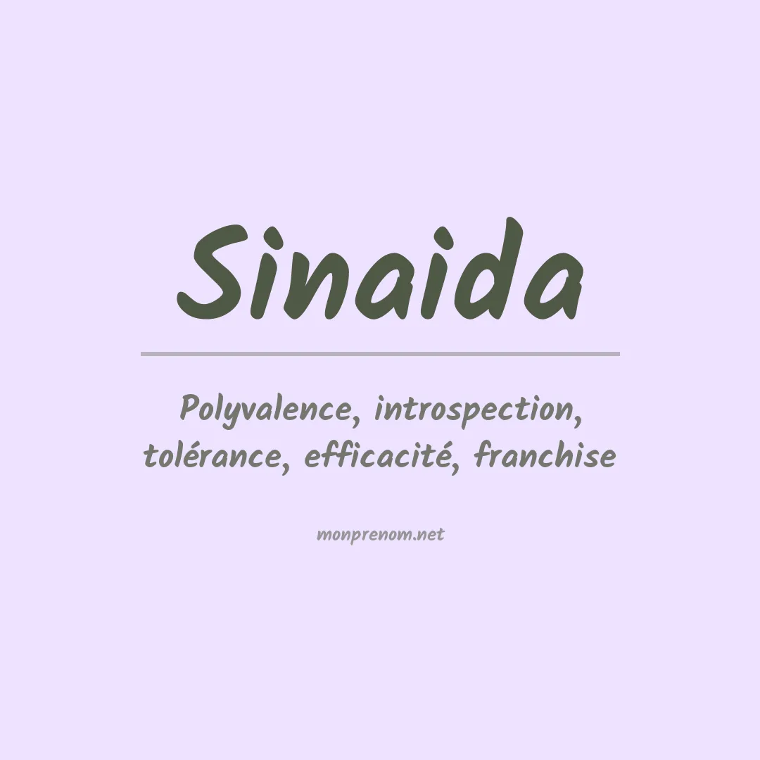 Signification du prénom Sinaida