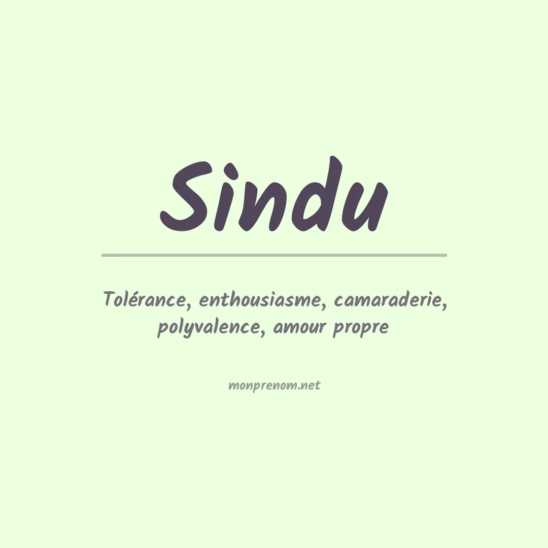 Signification du prénom Sindu