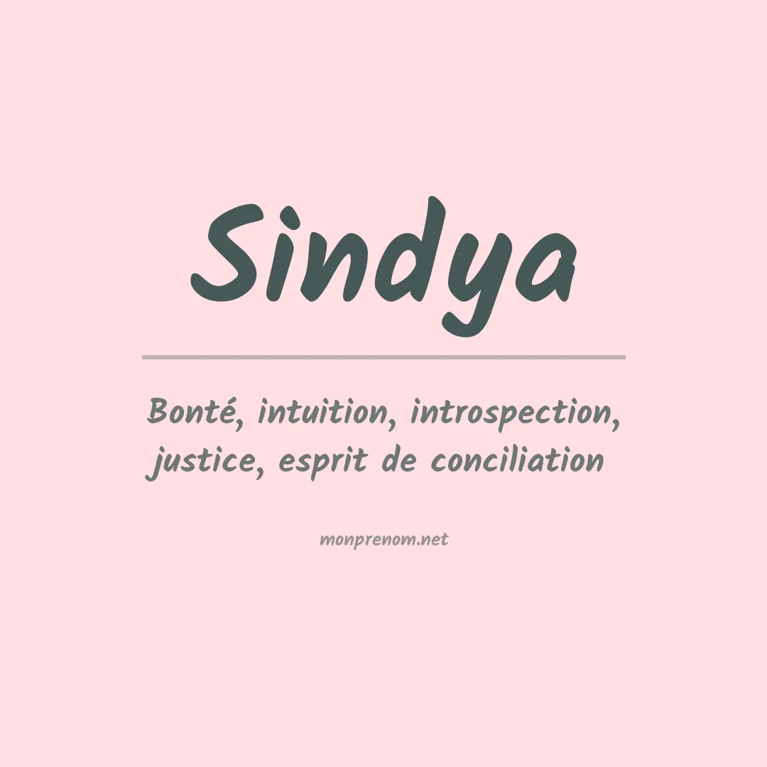 Signification du prénom Sindya