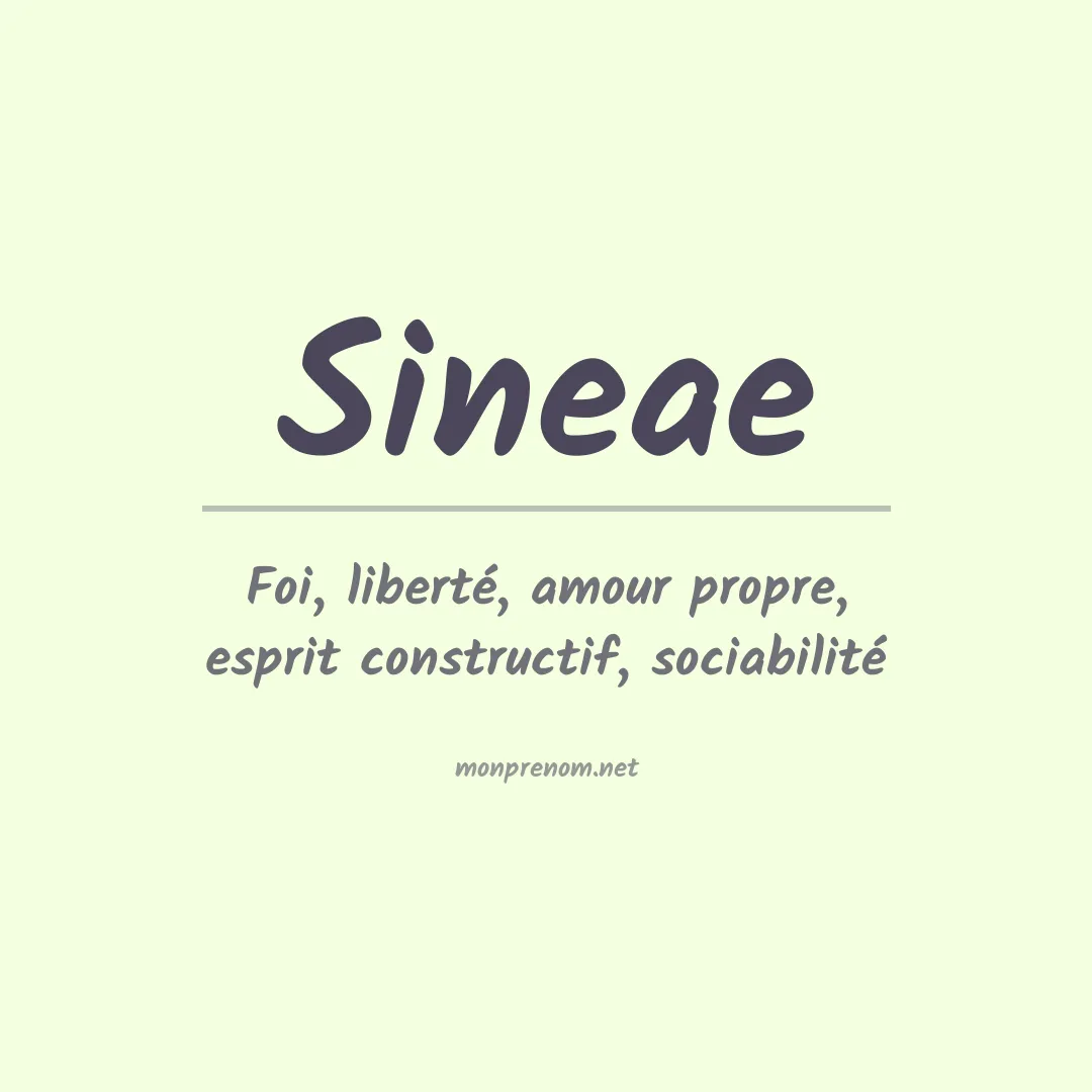 Signification du prénom Sineae