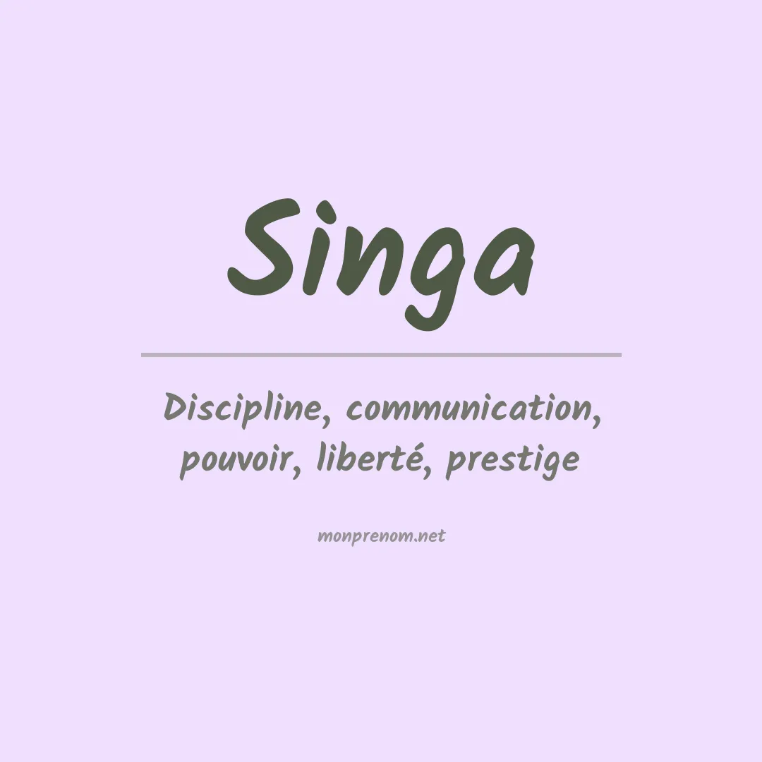 Signification du prénom Singa