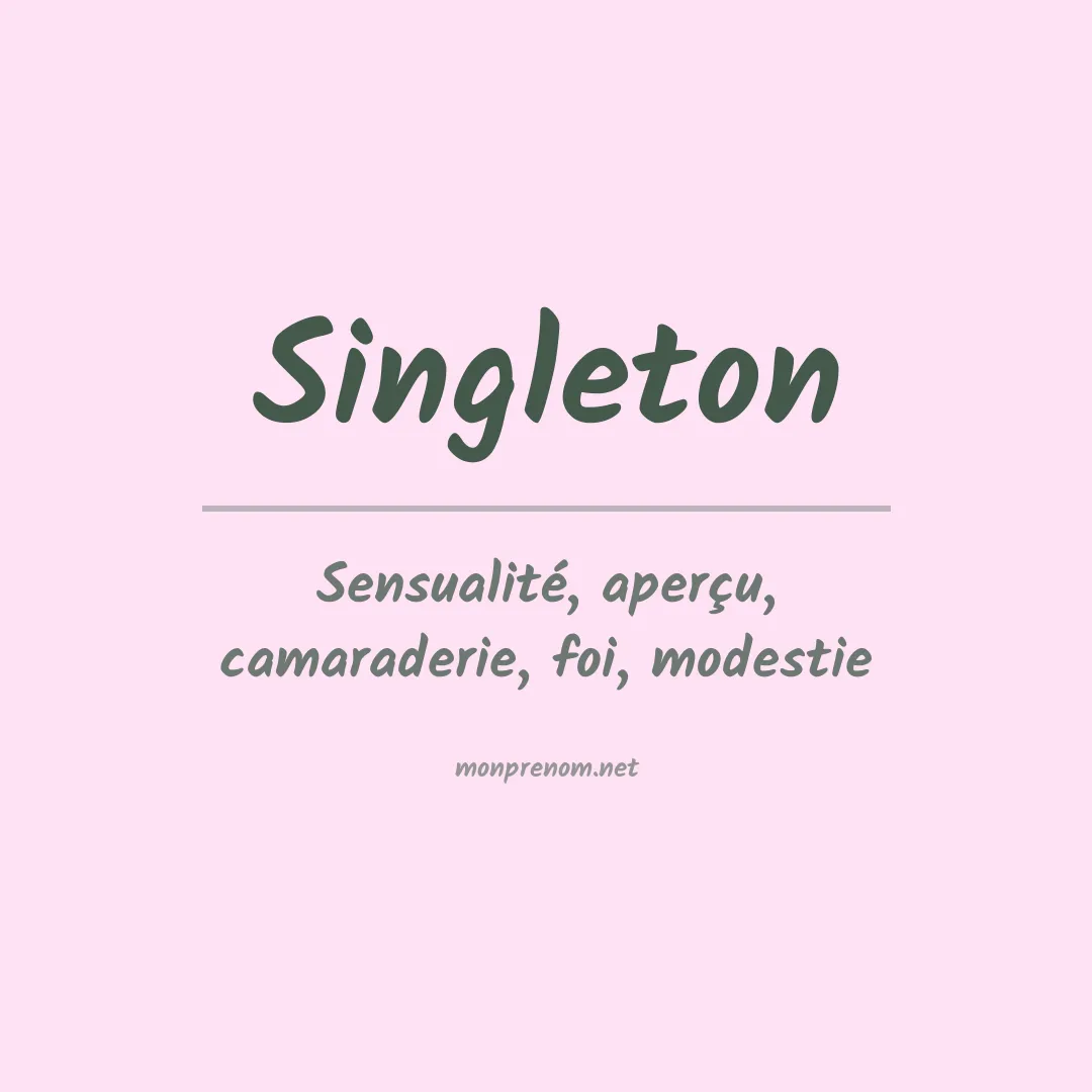 Prénom Singleton
