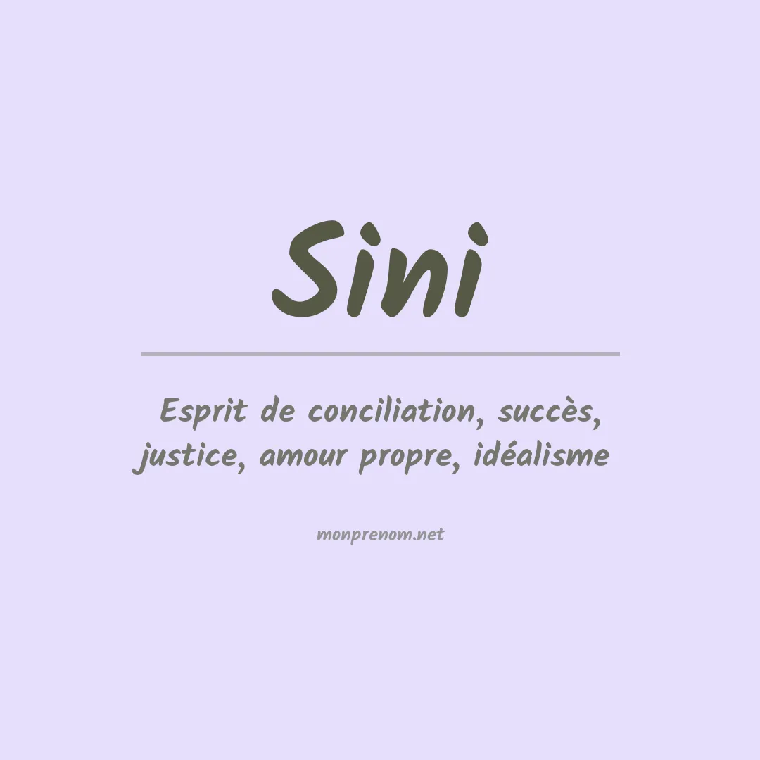 Prénom Sini