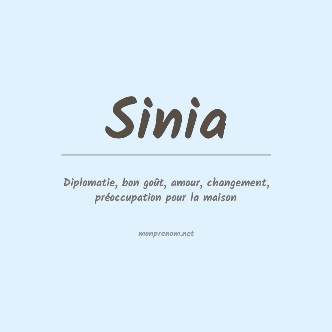 Prénom Sinia
