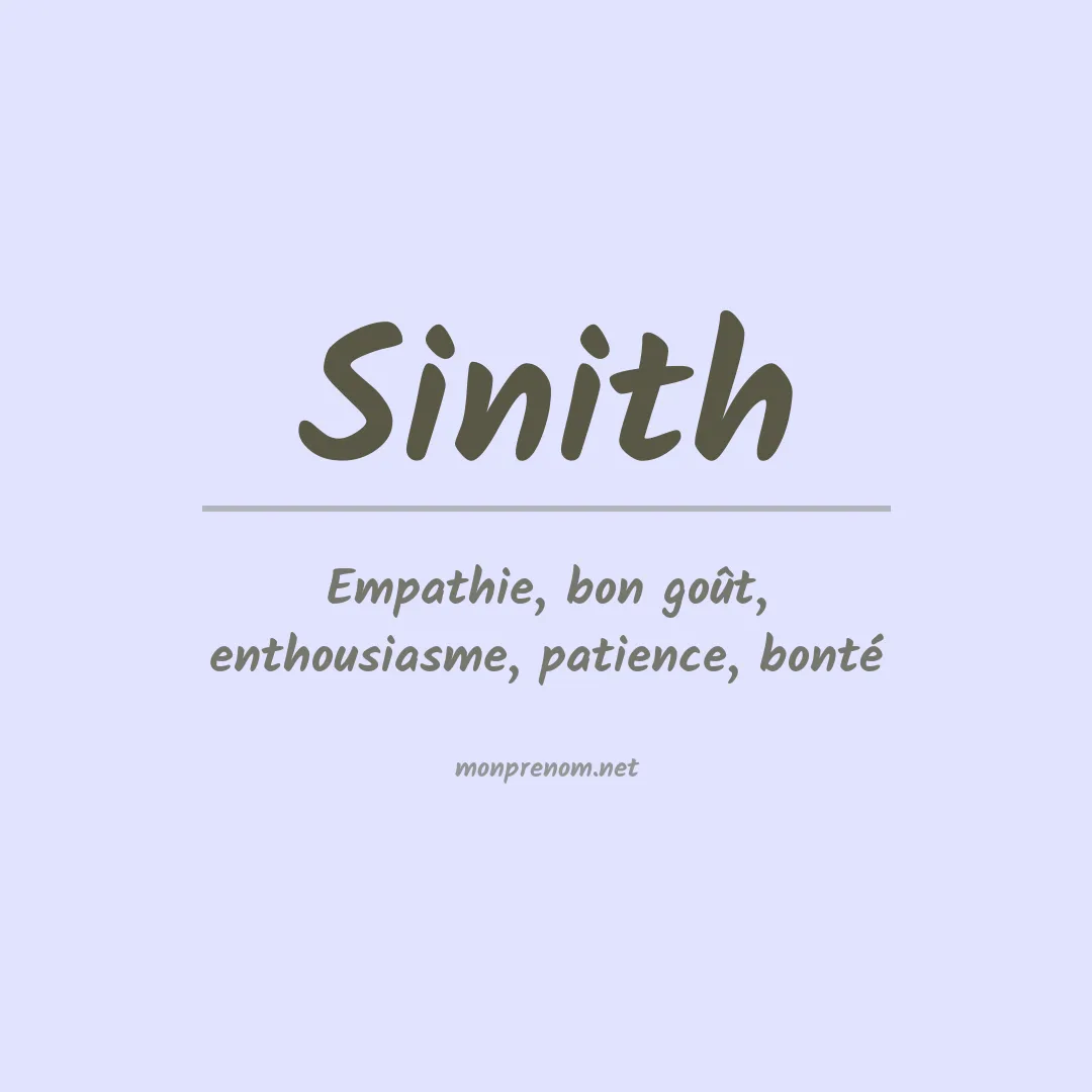 Signification du prénom Sinith