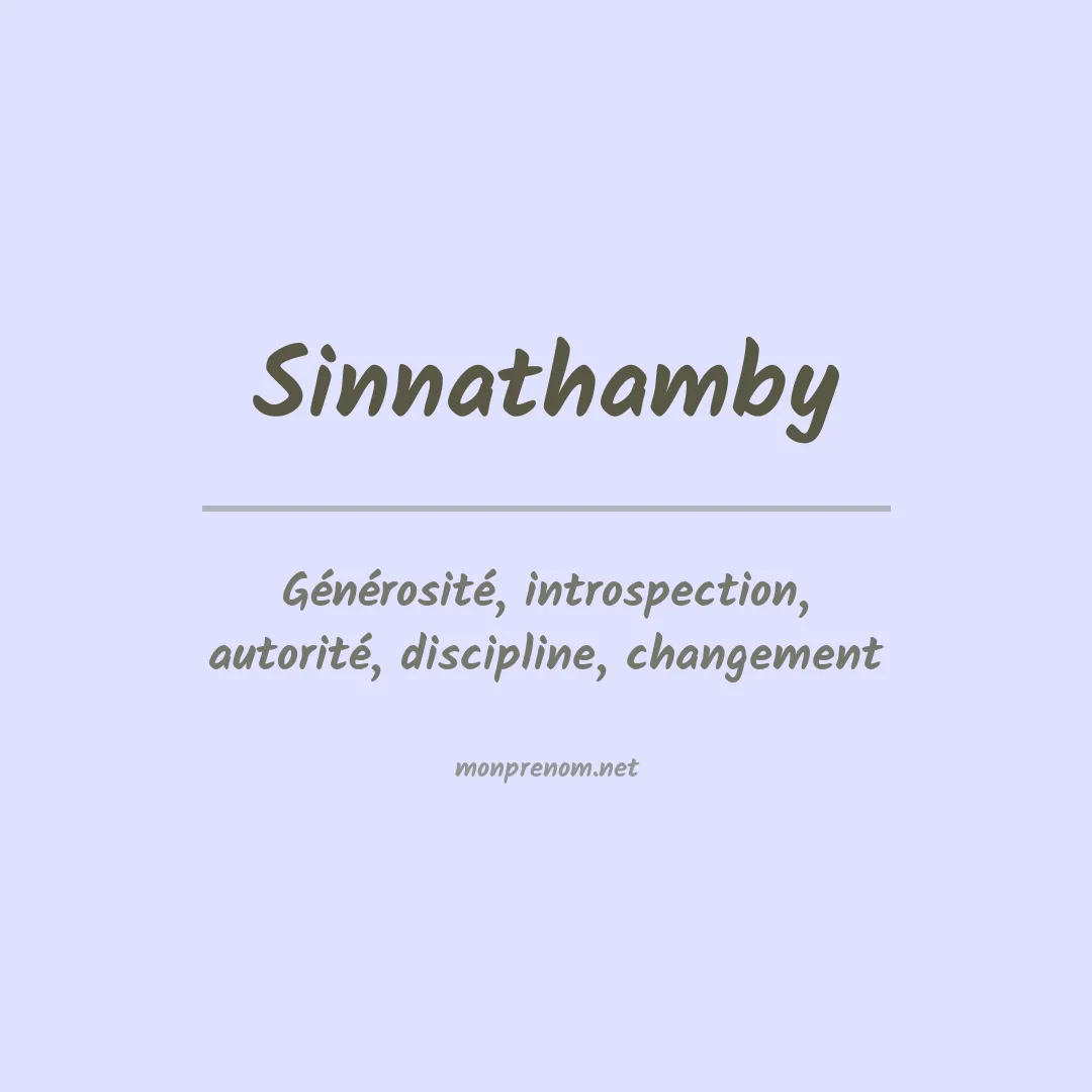 Signification du prénom Sinnathamby
