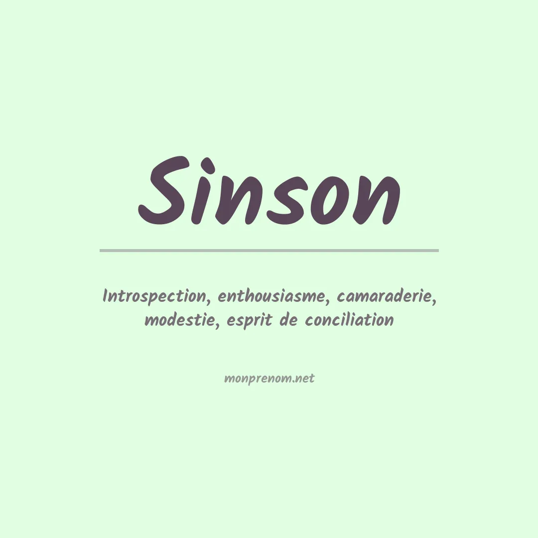 Signification du prénom Sinson