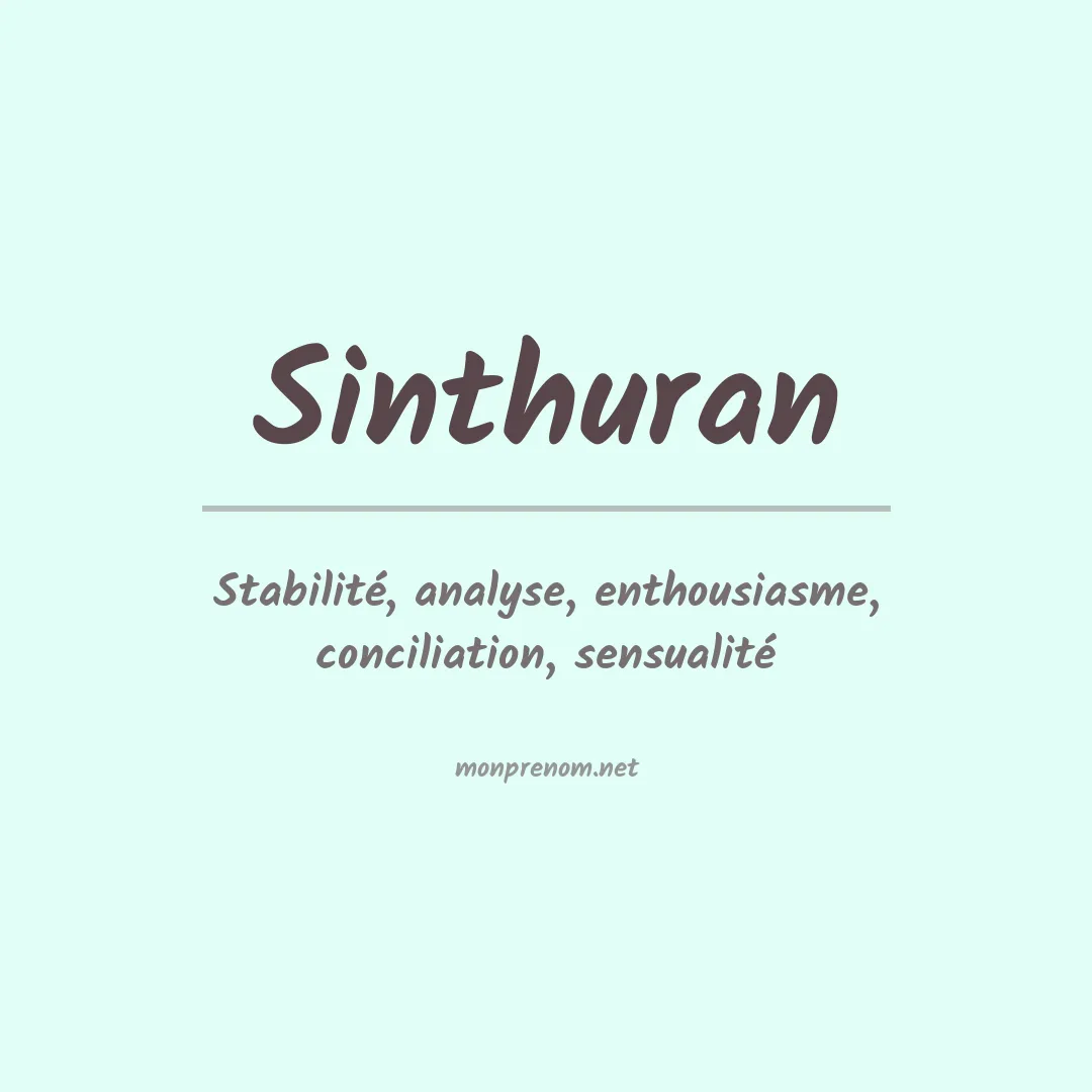 Signification du prénom Sinthuran