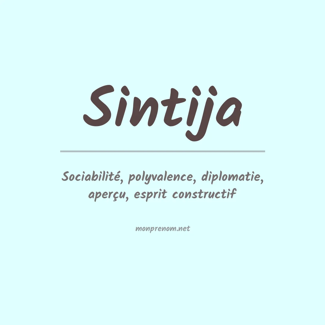Signification du prénom Sintija
