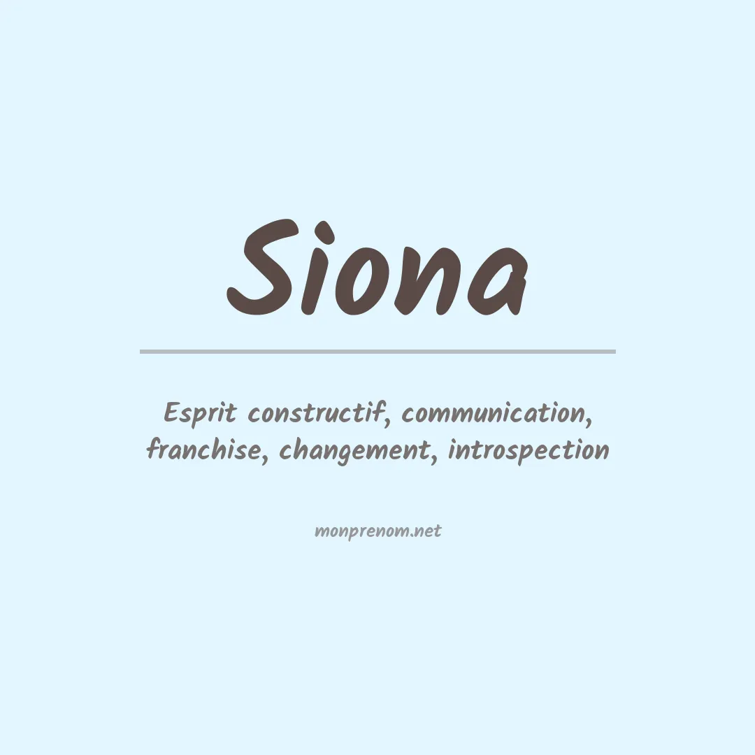 Signification du prénom Siona