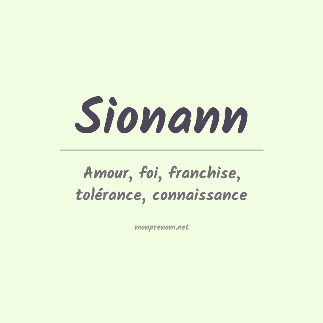 Signification du prénom Sionann
