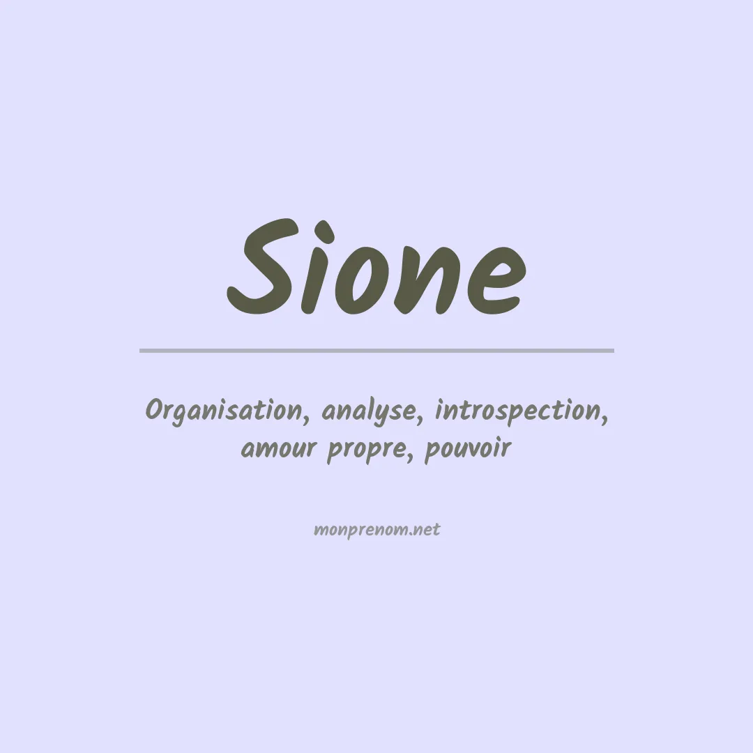 Signification du prénom Sione