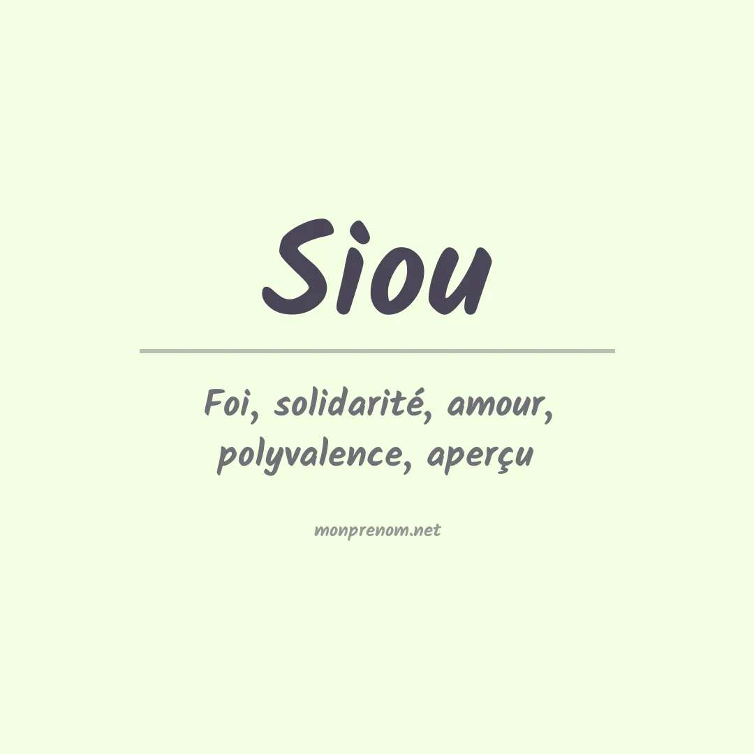 Signification du prénom Siou