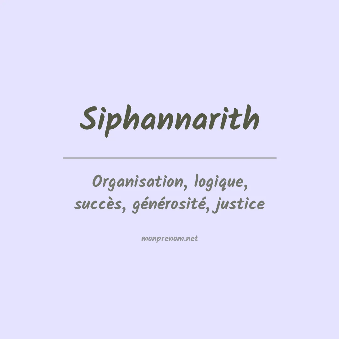 Signification du prénom Siphannarith