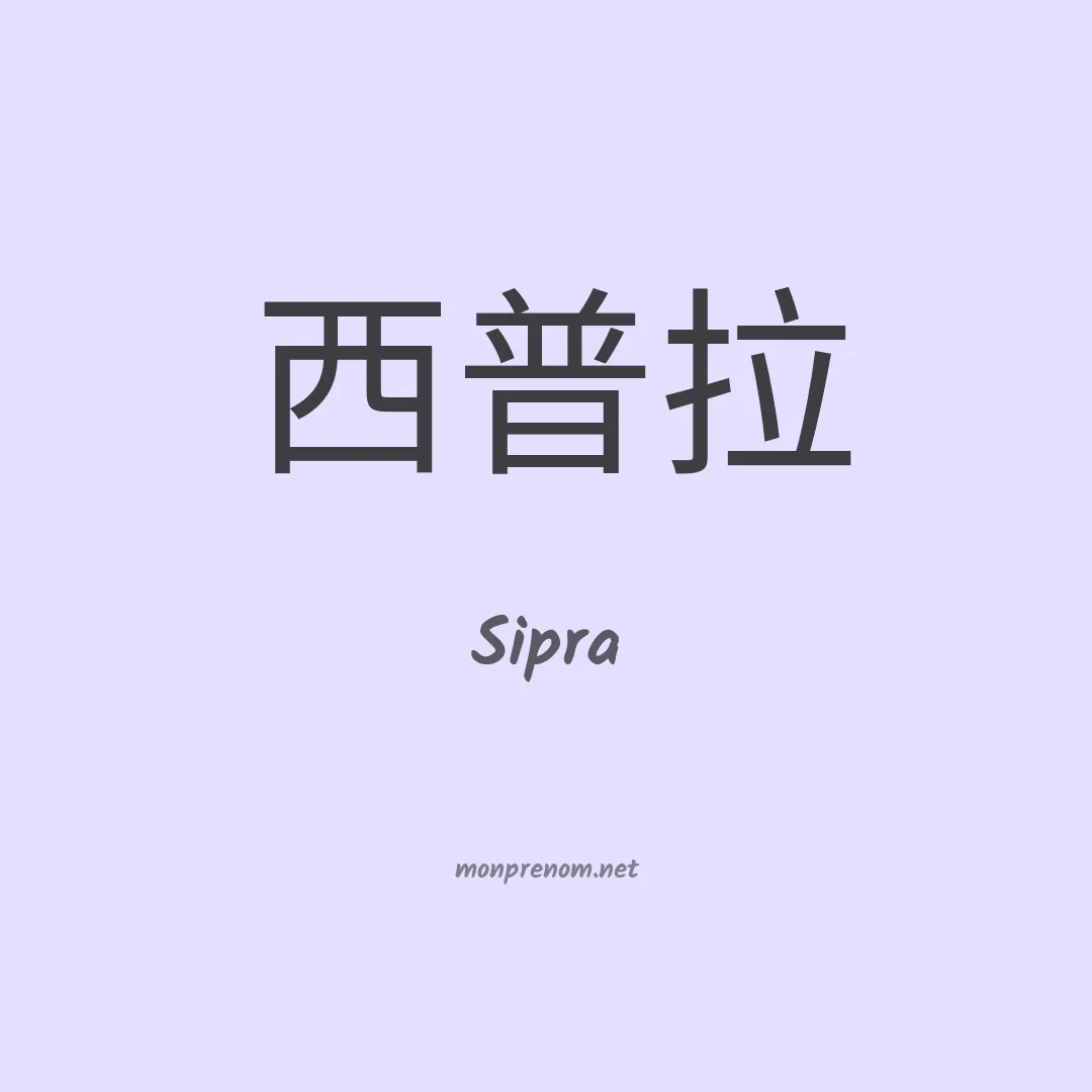 Sipra en chinois