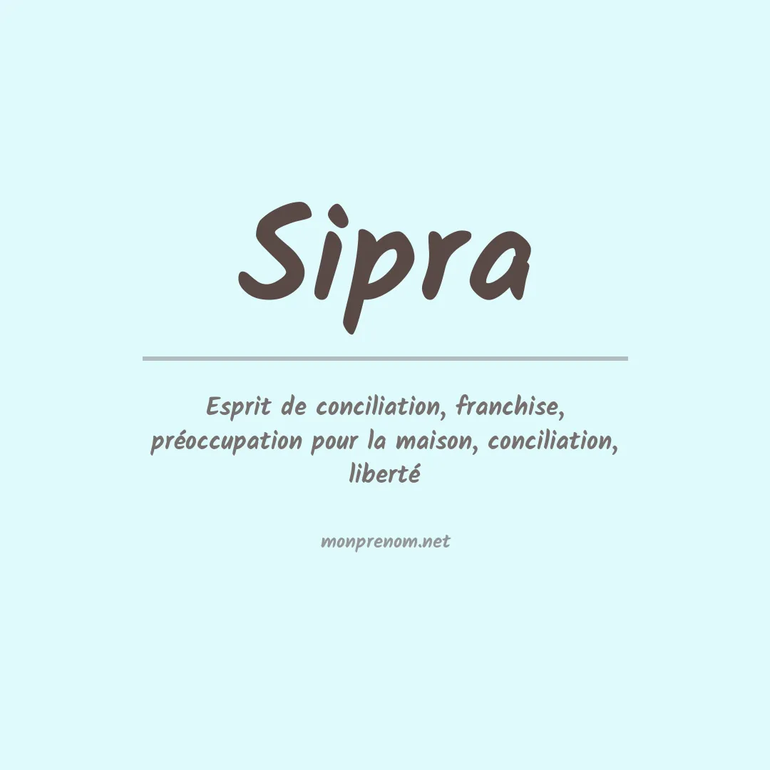 Signification du prénom Sipra