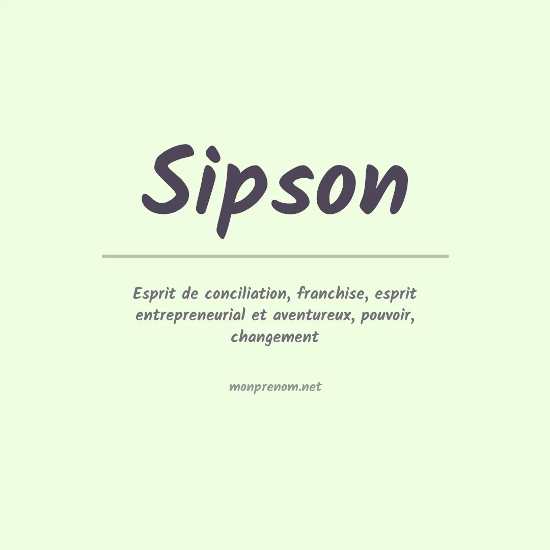 Signification du prénom Sipson