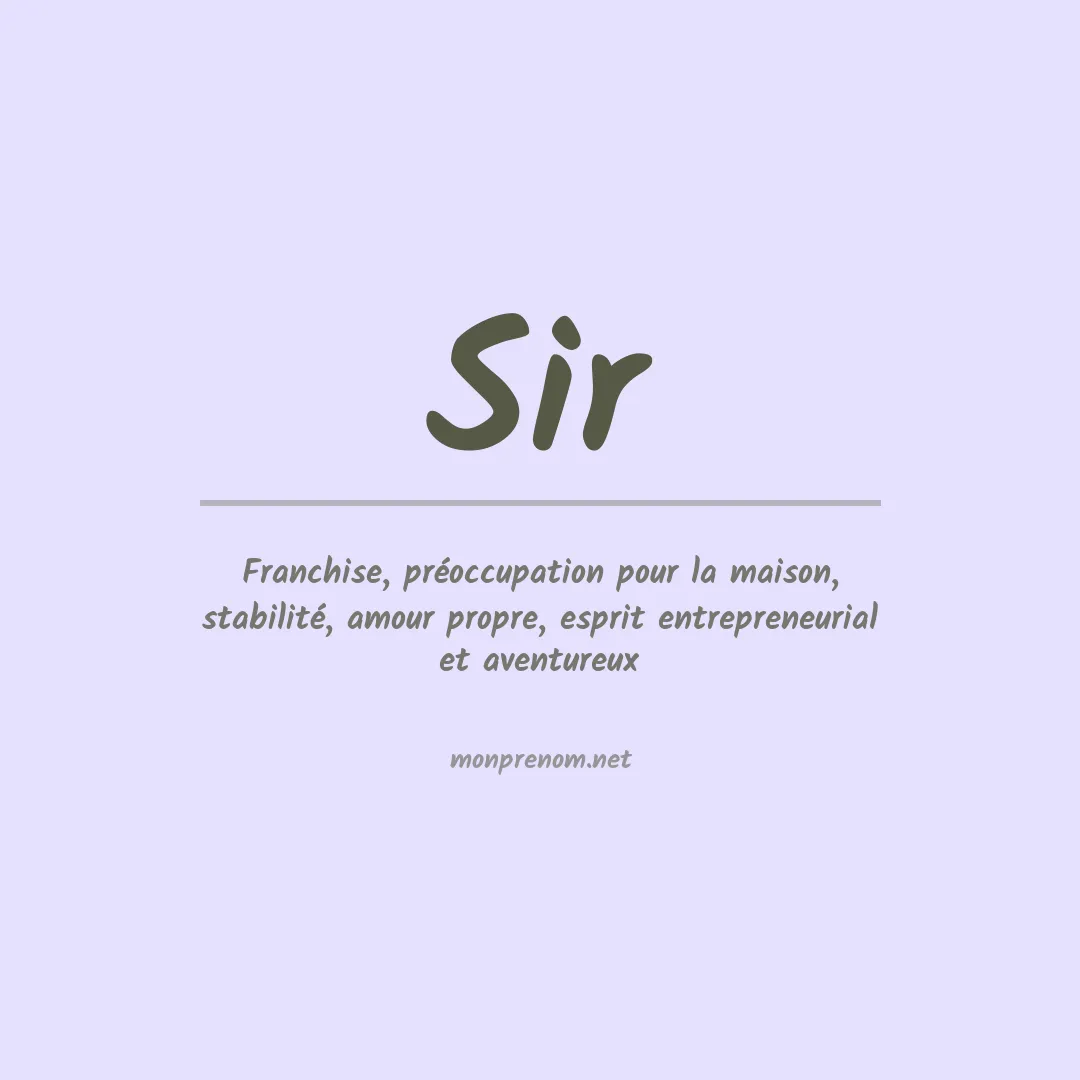 Prénom Sir