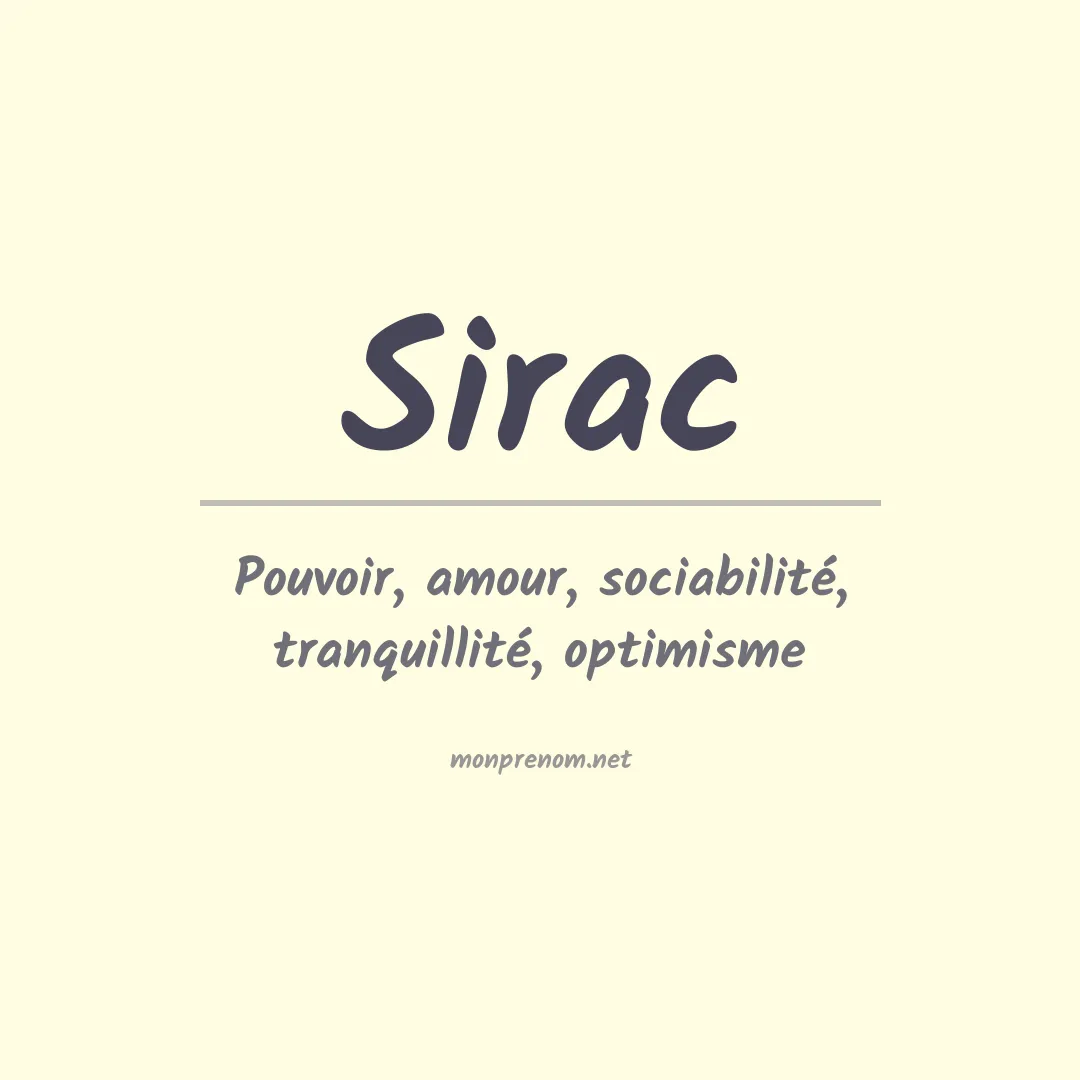 Signification du prénom Sirac