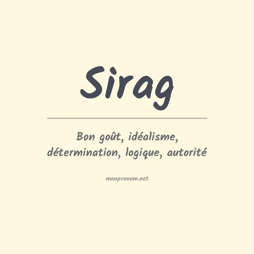 Signification du prénom Sirag