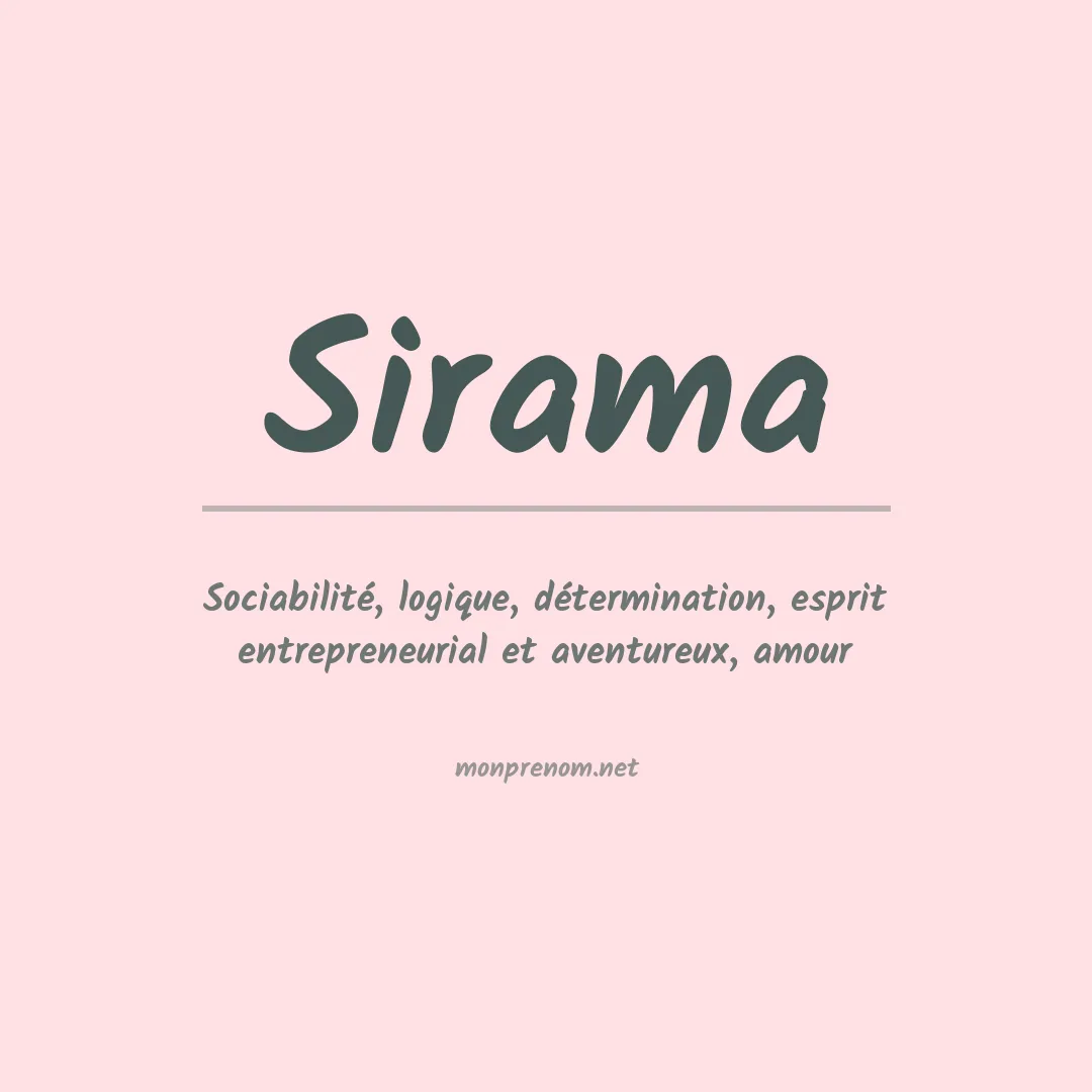 Signification du prénom Sirama