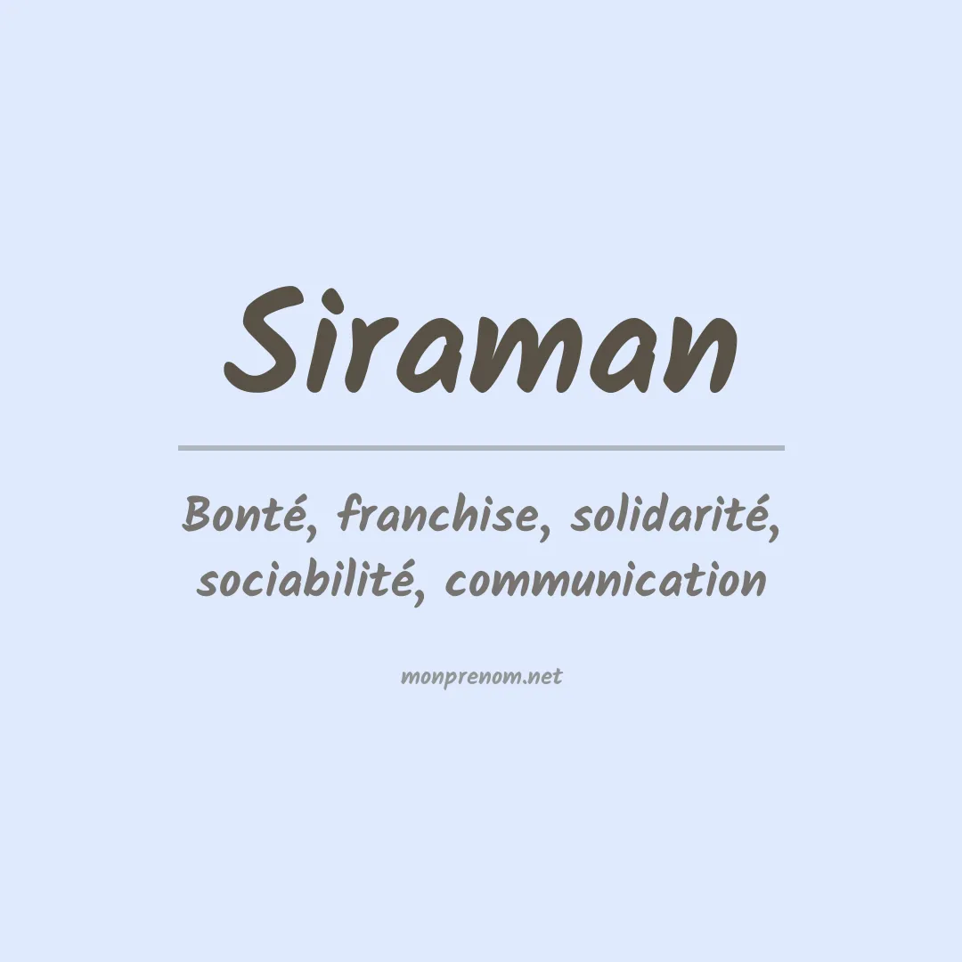 Signification du prénom Siraman