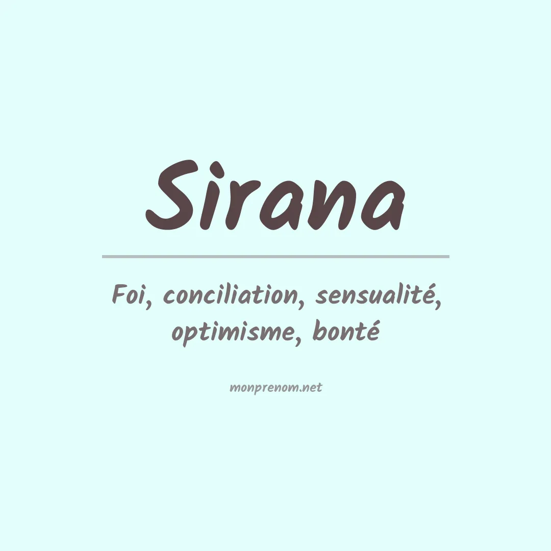 Signification du prénom Sirana