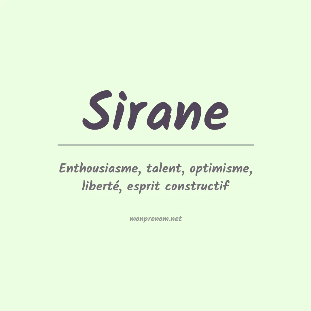 Signification du prénom Sirane