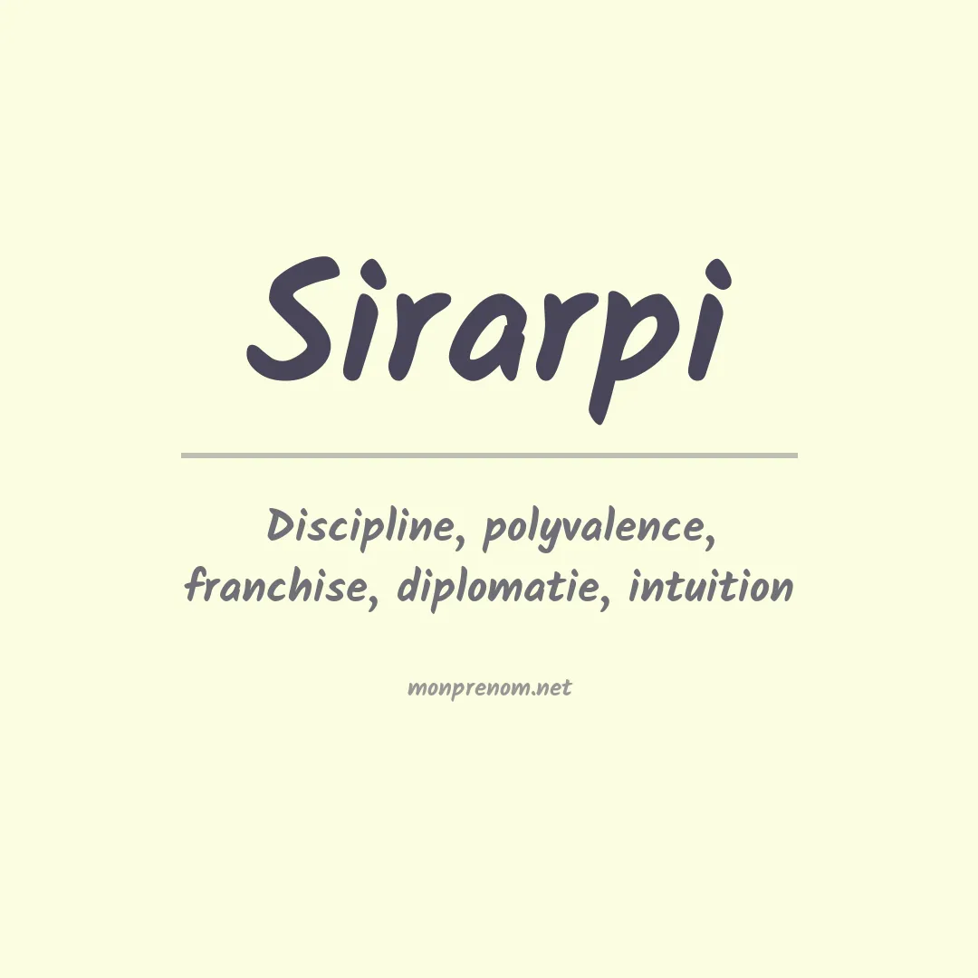 Signification du prénom Sirarpi