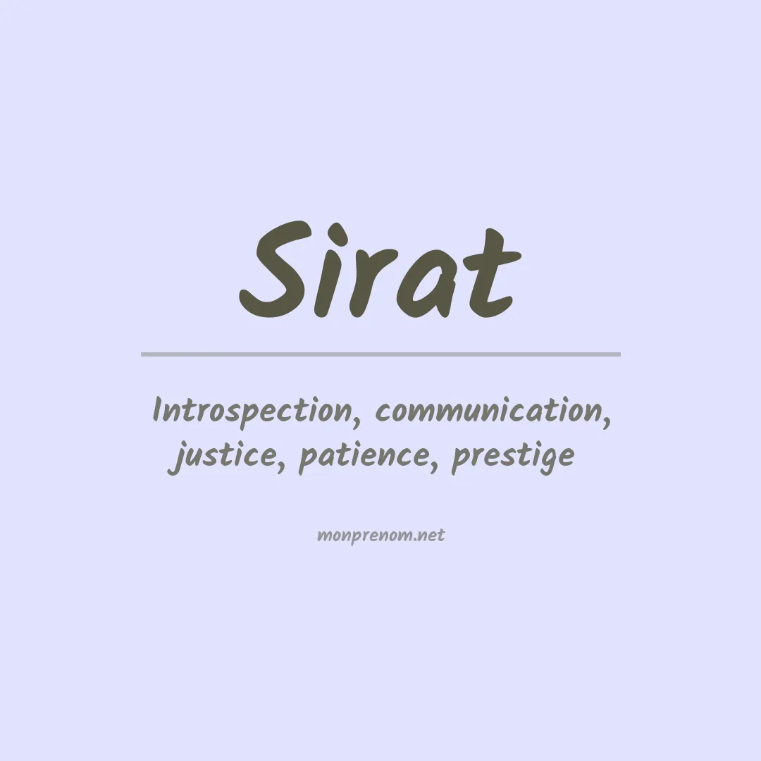 Signification du prénom Sirat
