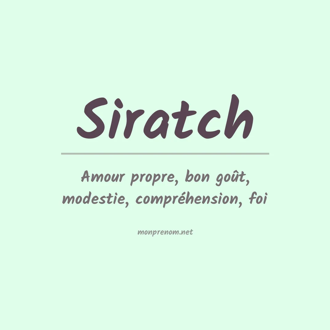 Signification du prénom Siratch