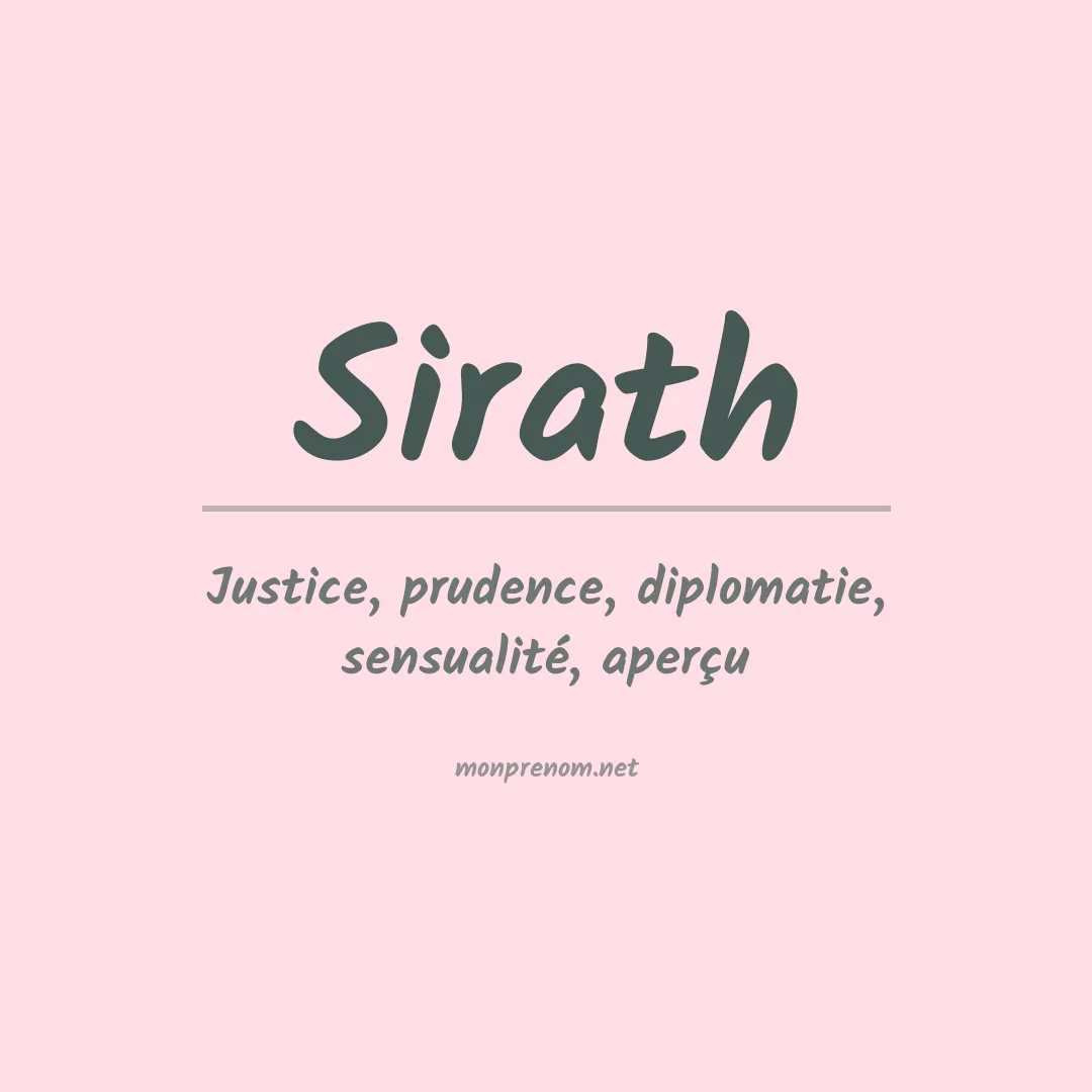 Signification du prénom Sirath