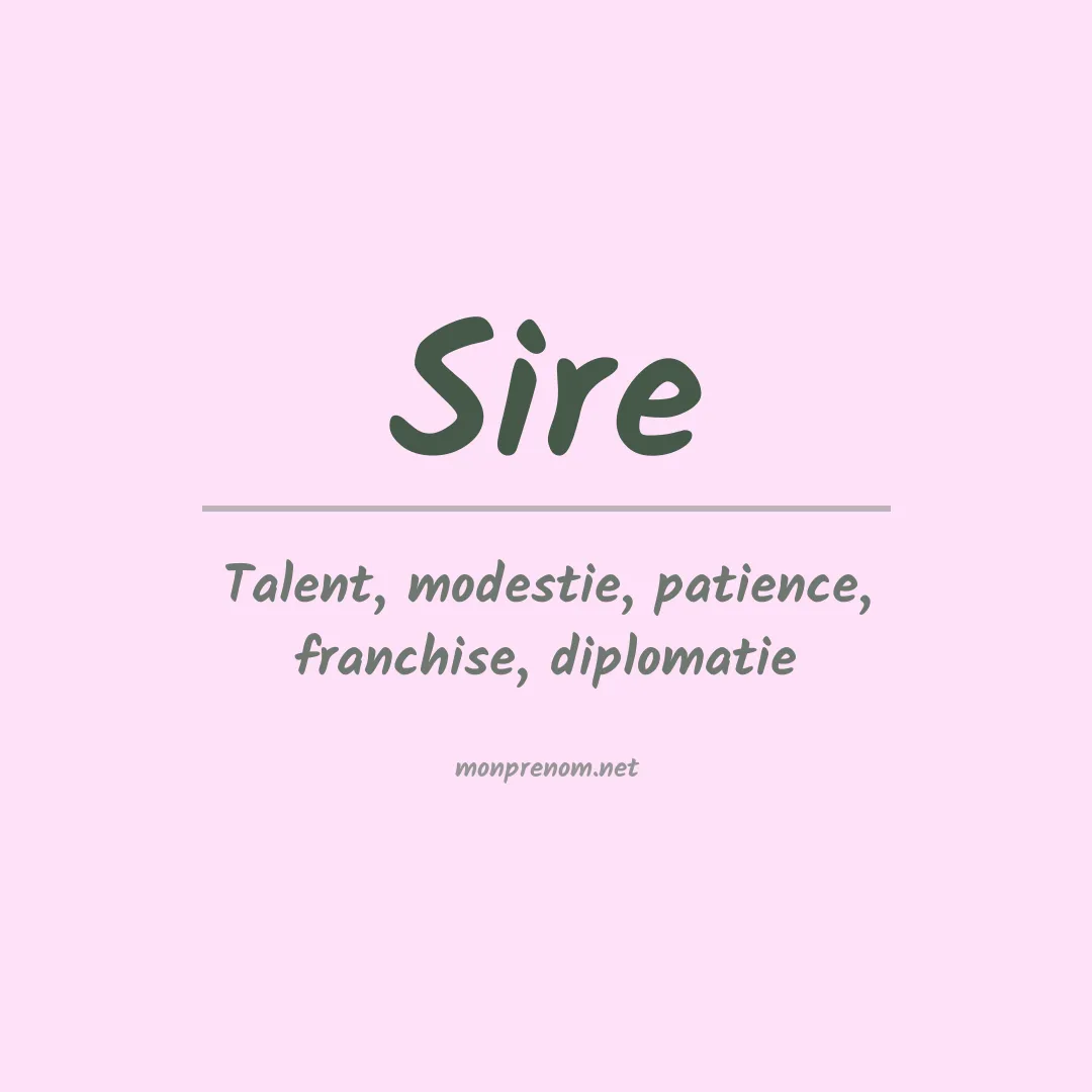 Signification du prénom Sire