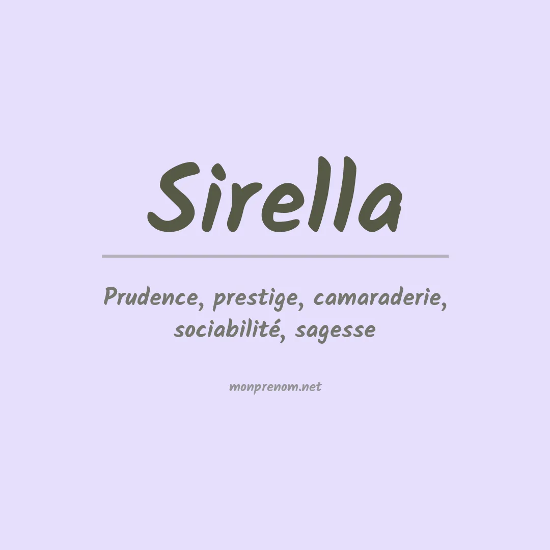Signification du prénom Sirella